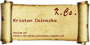 Kriston Csinszka névjegykártya